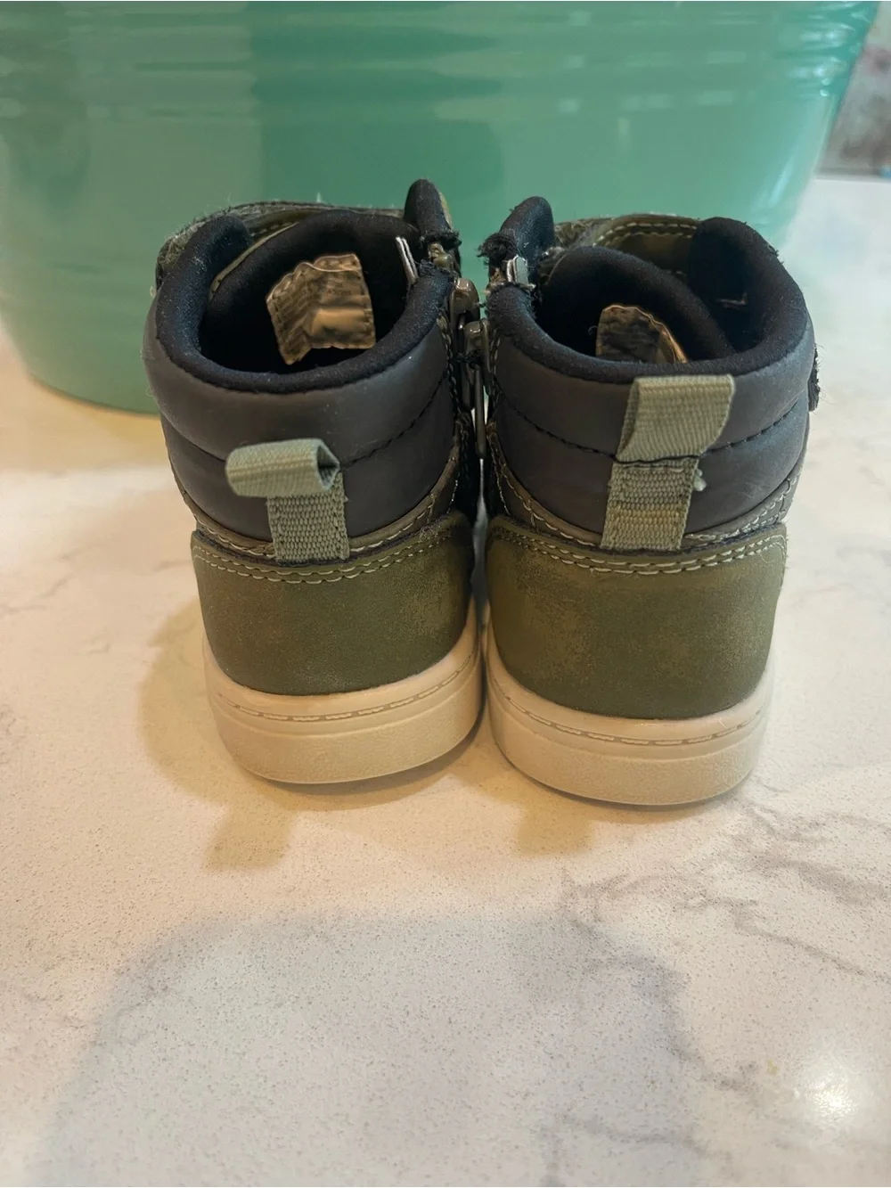 Target Olive Green and Black Kids High-Top Boots